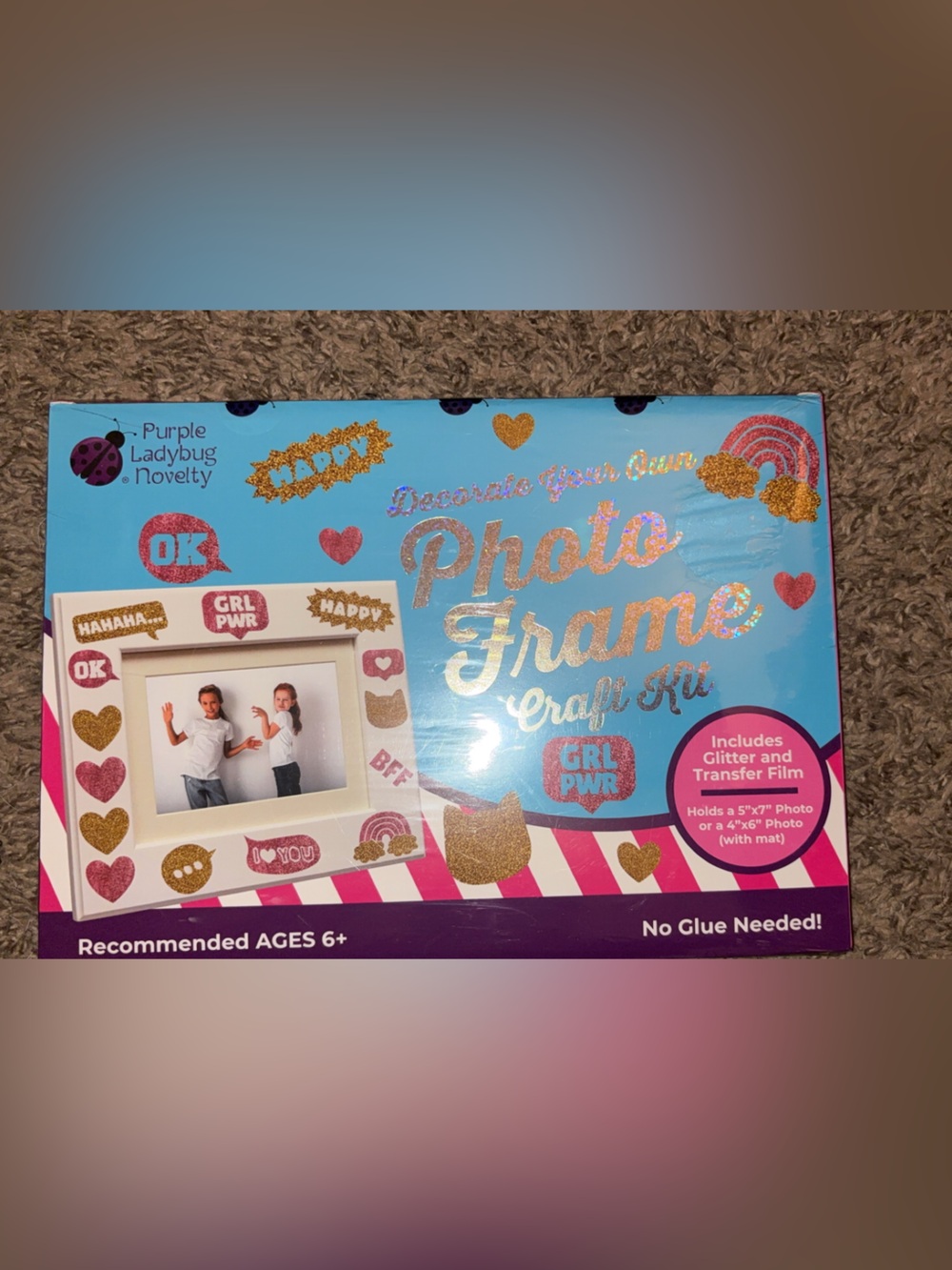 Pink & Blue Photo Frame Craft Kit - Picture 2 of 4